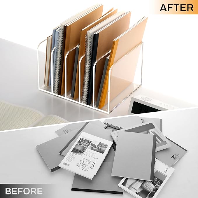 SANRUI Acrylic File Organizer, Desktop Bookshelf - Image 7