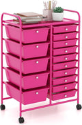 GOFLAME 15-Drawer Rolling Storage Cart, Craft Storage Cart by GOFLAME