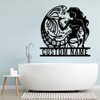 Custom Mermaid Metal Sign, Personalized Mermaid Name metal Signs, Mermaid Wall - Image 2
