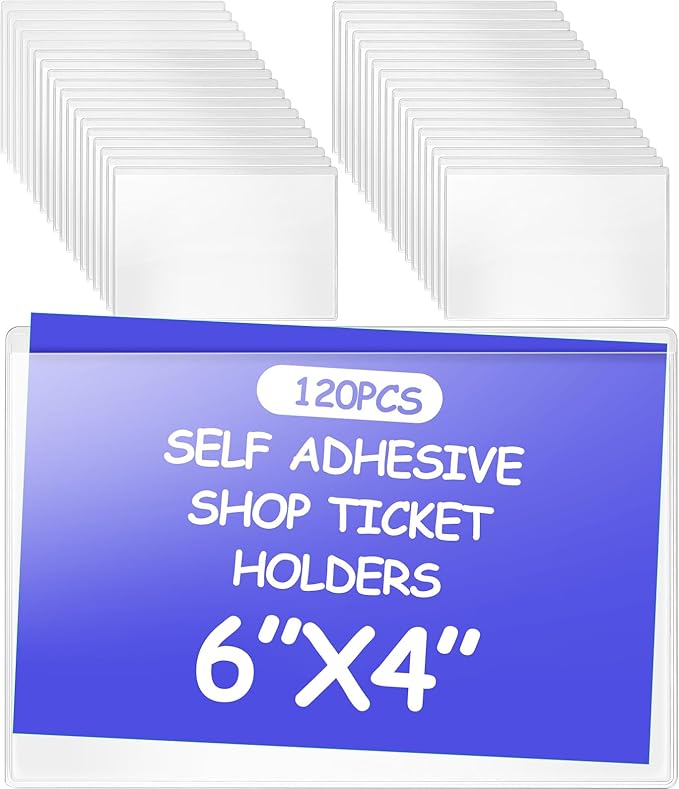 Outus Self Adhesive Shop Ticket Holders Clear Plastic Sleeves Adhesive Pockets by Outus