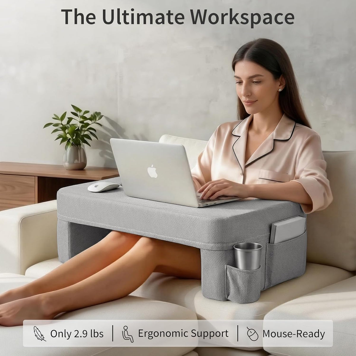 septsun Lap Desk Pillow, Large Ergonomic Couch and Bed Desk for Laptop