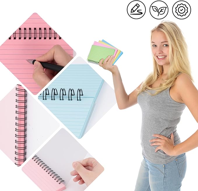 Koogel 400PCS Index Cards with Rings, 4x6 Colored Ruled Index Cards with - Image 2