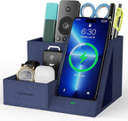 TopMade Wireless Charger with Desk Nightstand Organizer, Leather Pen Pencil by TopmadeProduct-Ordernow