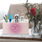 URLLUAE Preppy Pink Aura Inspirational Wooden Pen Pencil Holder - Image 5