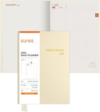 SUNEE 2026 Daily Planner A5 Hardcover – Hourly Schedule Organizer by SUNEE