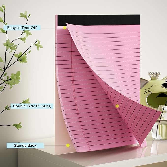 2 Pack Legal Pads 8.5 x 11 Pink Note Pads 8.5 x 11 Purple Notepad 8.5 x 11 - Image 3