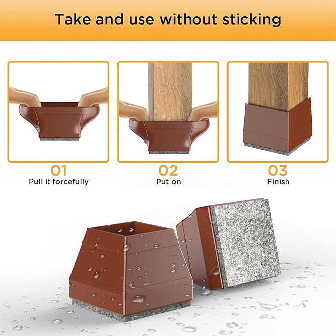 Square Chair Leg Protectors for Hardwood Floors - Image 3