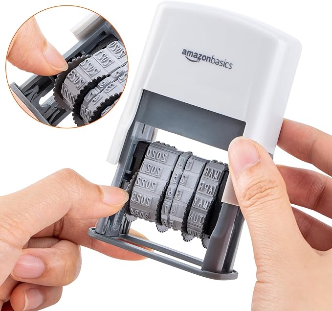 Amazon Basics Self-Inking Date Stamp, Rectangular, 2.56" x 1.69" x 4.13" - Image 2