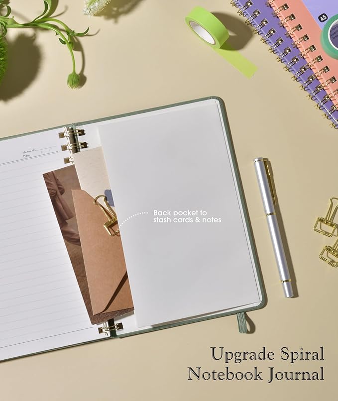 Lined Spiral Journal Notebook, A5 Hardcover Spiral Journals - Image 6