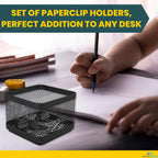 1InTheOffice Mesh Paperclip Holder For desk, Paperclip Holder Desk Accessories Holder(2 Pack)
