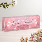 Personalized Name Plate for Desk, Custom Acrylic Desk Name Sign, Office by Unknown