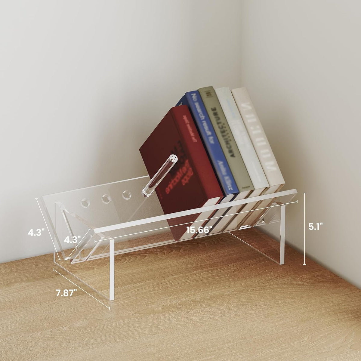 Sumerflos Acrylic Desktop Bookcase, Book Storage Organizer Bookshelves, Clear...