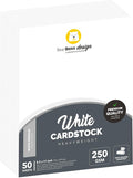 White Cardstock Thick Paper 50 Sheets, 8.5" x 11" Heavyweight 92lb Cover Card by BearBoss