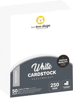 White Cardstock Thick Paper 50 Sheets, 8.5" x 11" Heavyweight 92lb Cover Card by BearBoss