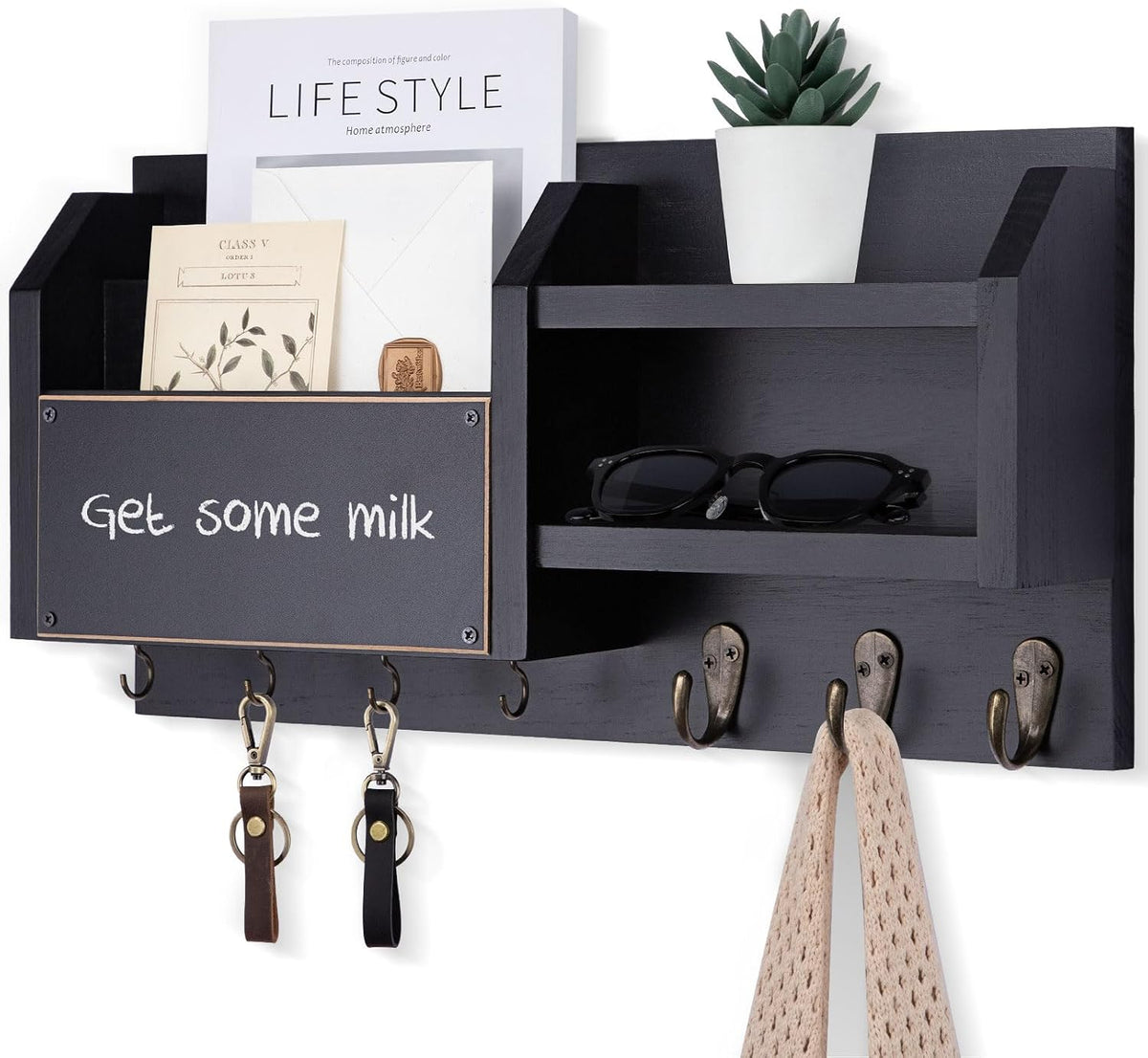 Lwenki Mail and Key Holder – Wall Mount Key Hanger