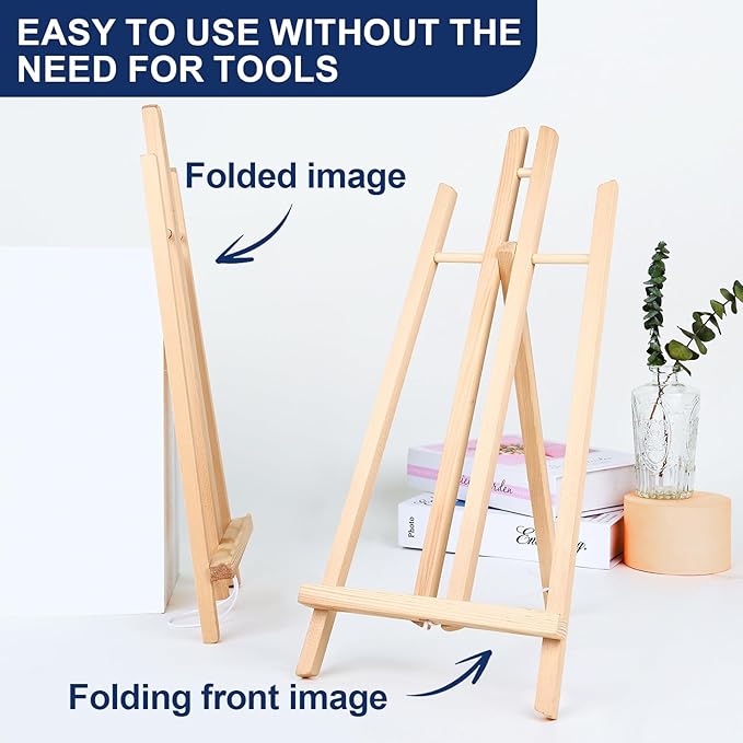 ESRICH 10pcs 17 Inch Tabletop Easels, Wood Easel - Image 4
