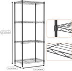 M MZG 4 Tiers Shelf Metal Storage Shelves Wire Rack Closet Organizers - Image 3