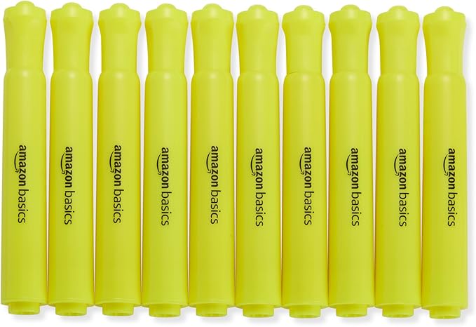 Amazon Basics Highlighters 12 Pack, Chisel Tip, Bible Highlighter, Office and by AmazonBasics