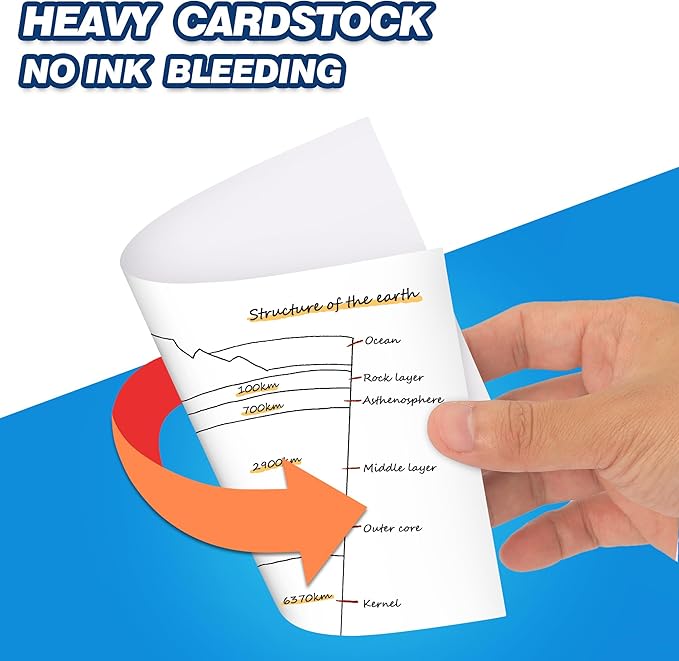 Chell 200 Count Blank Index Cards 5x8 Inch Heavyweight, No Bleed-Through - Image 4