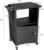 Mobile AV Cart with Push Handles, Heavy Duty Rolling Media Cart with Customized - Image 2