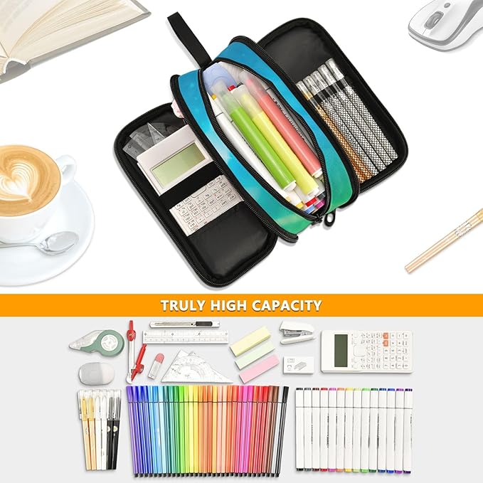 BOENLE Soccer Football on Field Pencil Case Box Boys Girls Large Pencil Pouch - Image 5