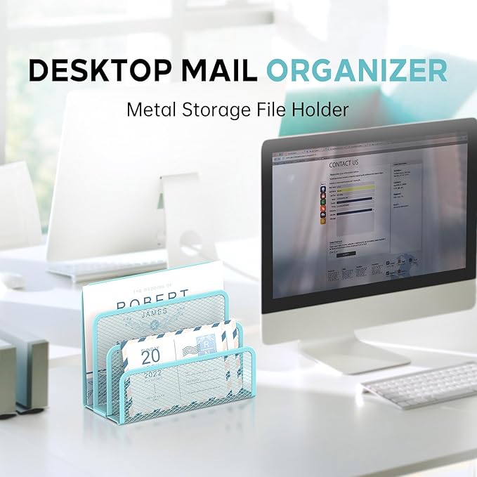 SUPEASY Mail Organizer for Desk, Mesh Metal Mail Holder Countertop - Image 5