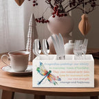 URLLUAE Inspirational Dragonfly Wooden Pen Pencil Holder - Image 4