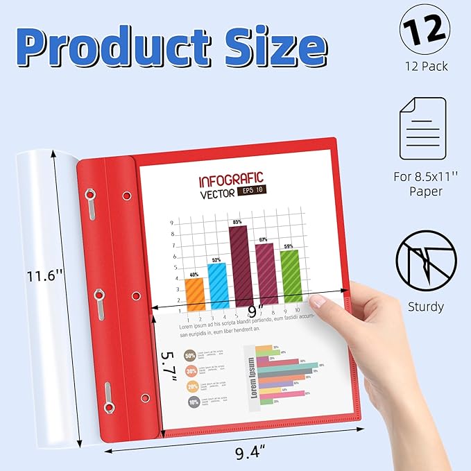 HAUTOCO 12 Pack Plastic Report Covers - Image 2