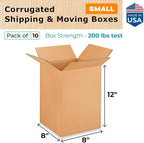 Small Moving & Shipping Boxes 8x8x12 inches - Image 2