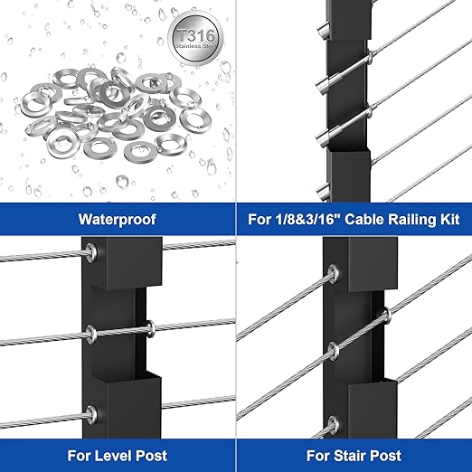 BLIKA 20Pack Cable Railing Adhesive Sleeves - Image 8