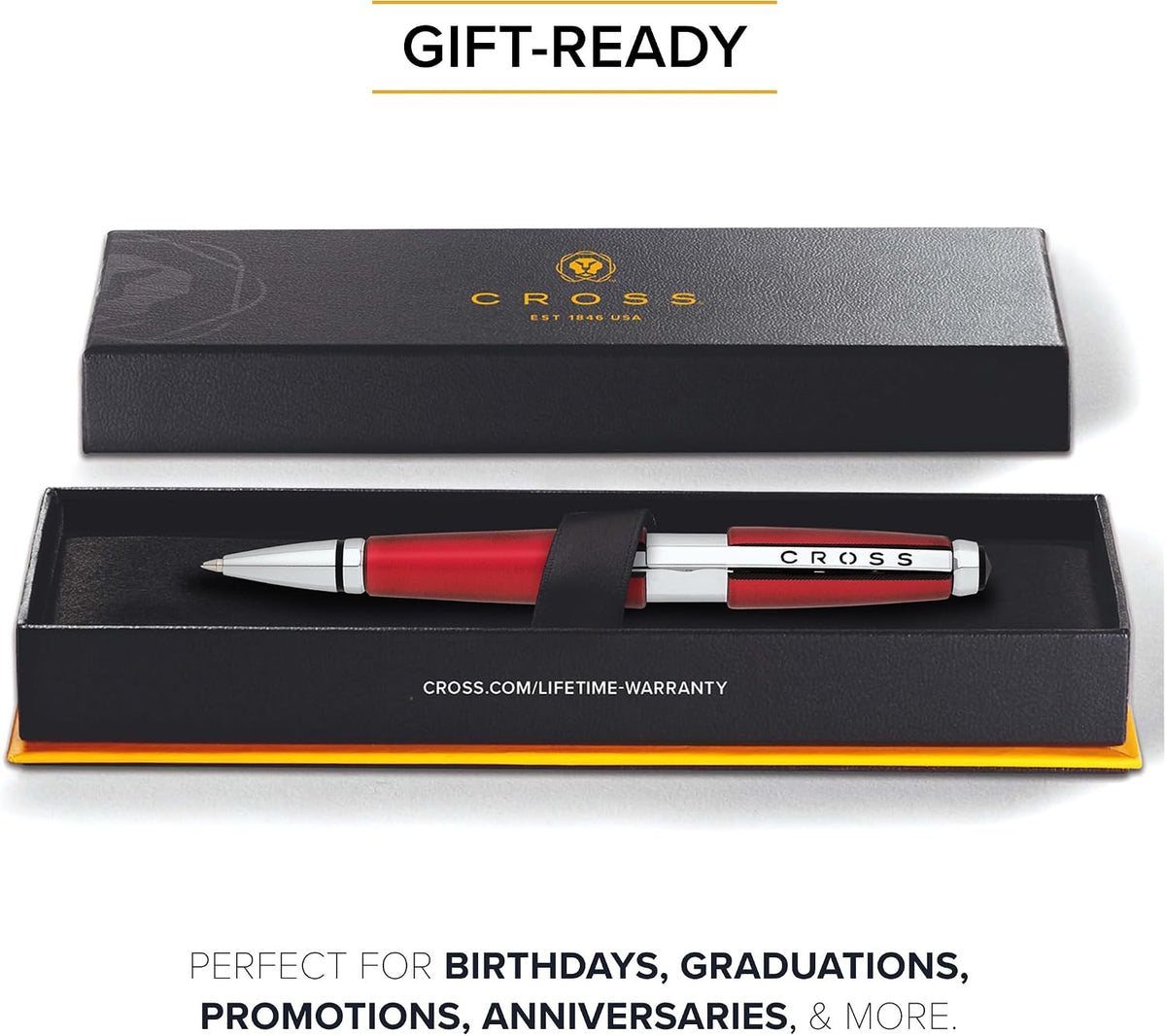 Cross Edge Formula Red Selectip Rollerball Pen, Medium Point, Black Ink
