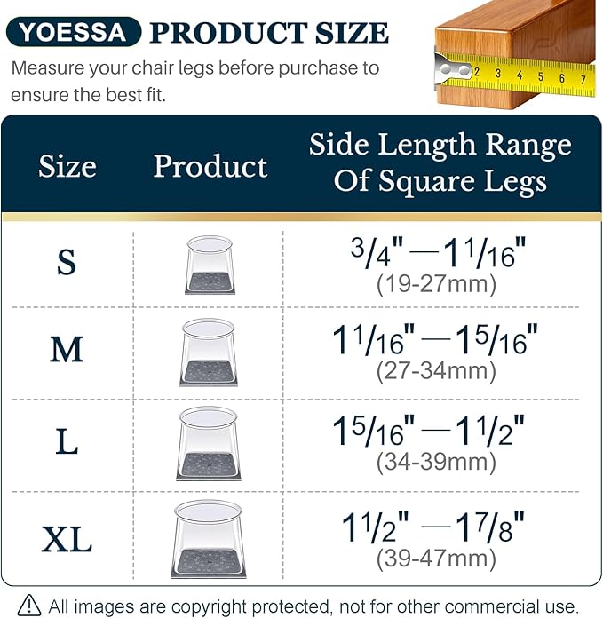 32 Pcs Square Chair Leg Floor Protectors - Image 4