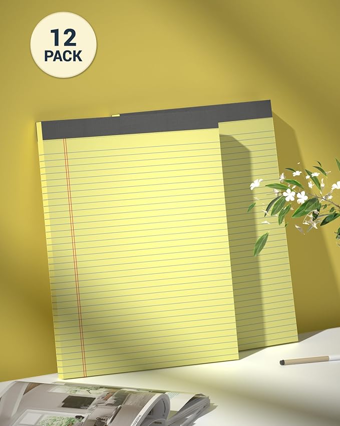 Legal Pads 8.5 x 11 College Ruled, 12 Pack Yellow Legal Note Pads 8.5 x 11 - Image 8