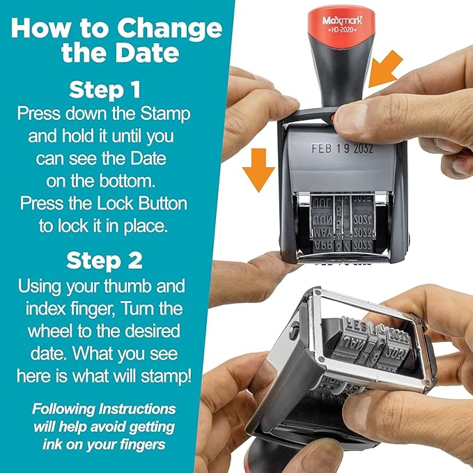 MaxMark Heavy Duty Date Stamp, Large Date Size - Image 5