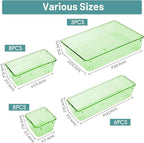 WOWBOX 25 PCS Plastic Drawer Organizer Set, 4 Sizes Desk Drawer Divider - Image 2