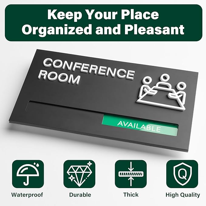 Office Conference Room Door Signs, Meeting in Progress Door Sign, In Use - Image 2