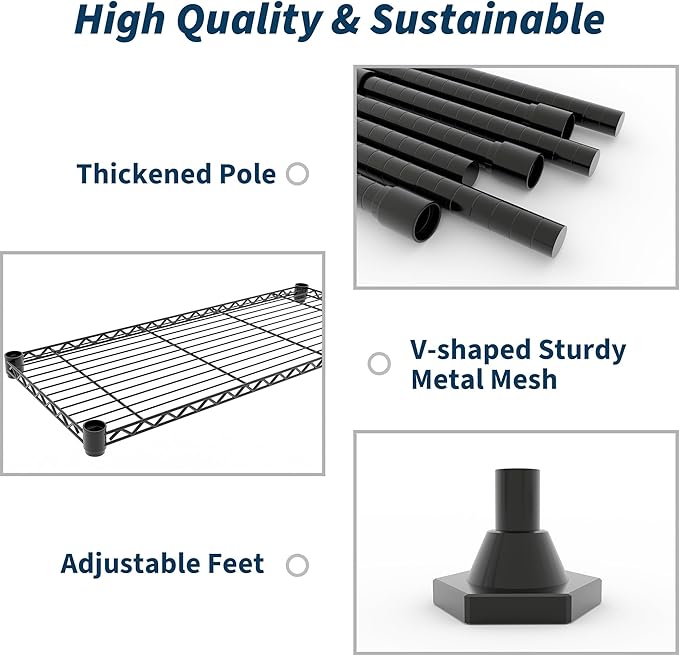 MilleLoom 5-Tier Storage Shelves, H-Shaped/L-shaped Shelf - Image 5