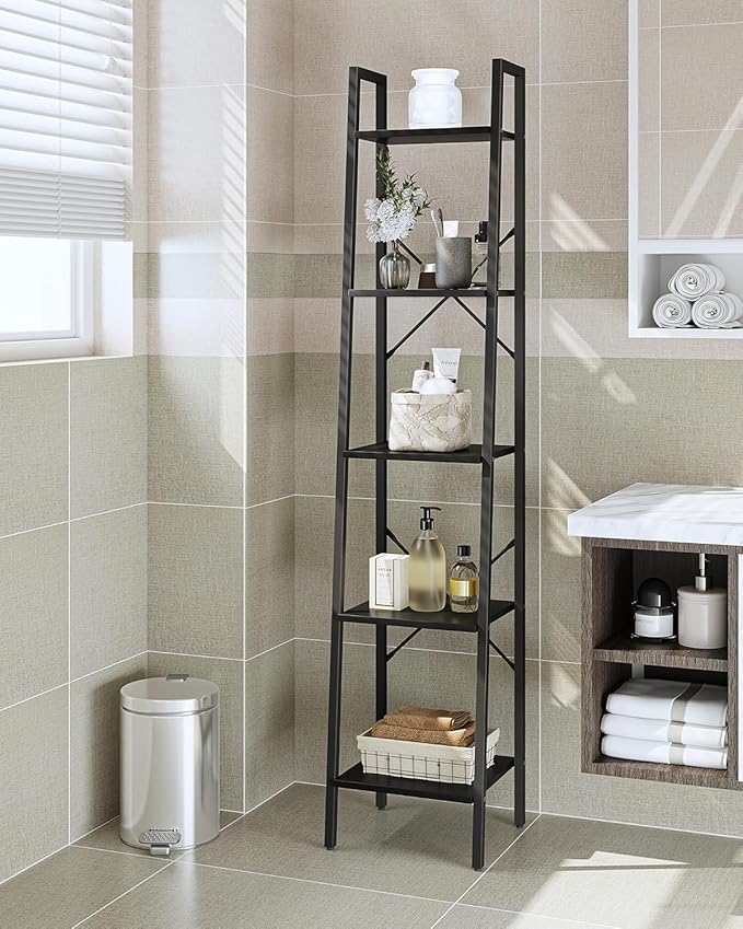 Hzuaneri Ladder Shelf, Bookshelf Bookcase, Freestanding Corner Storage Shelve - Image 3