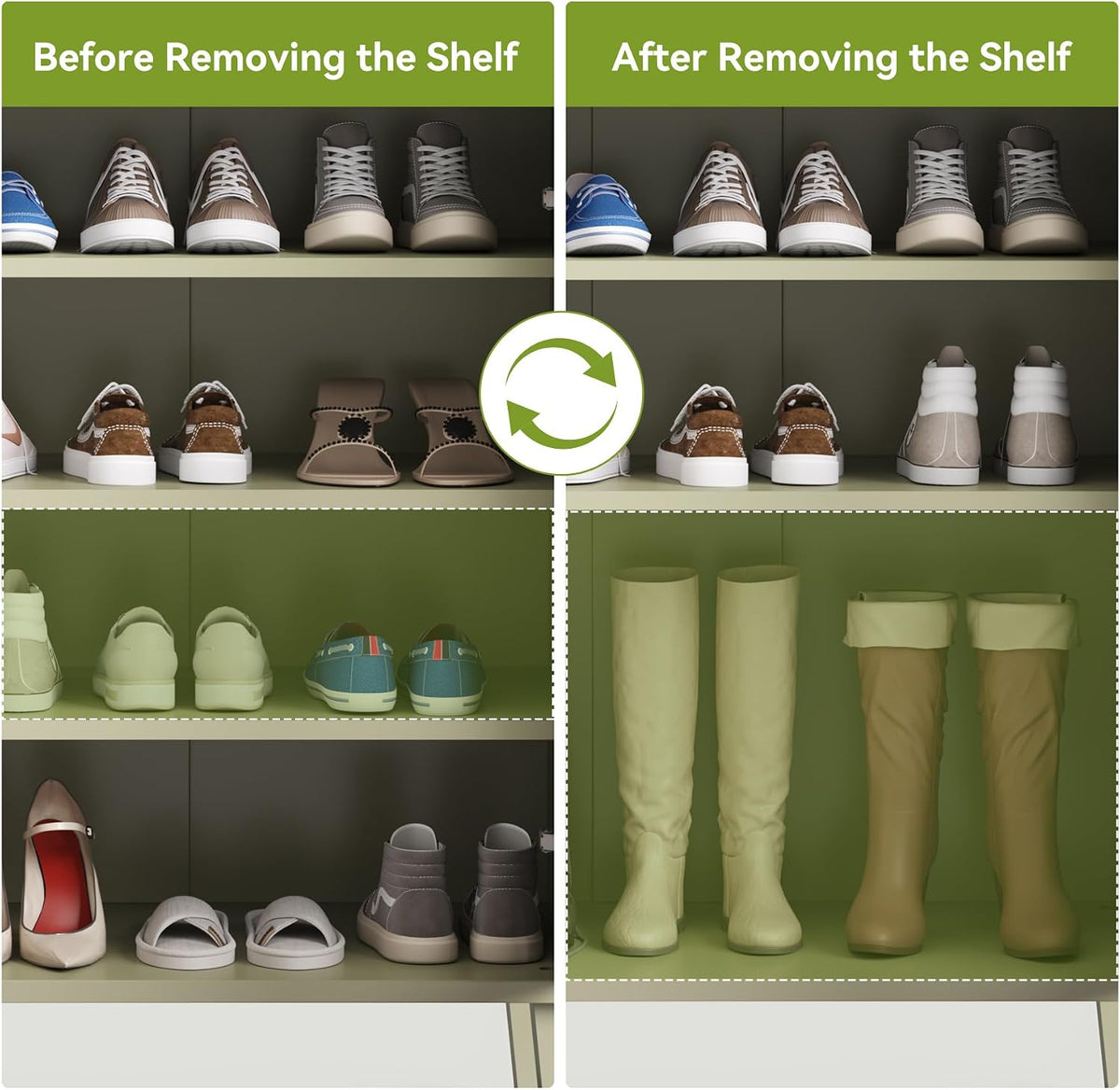 LITTLE TREE Shoe Cabinet for Entryway, 4-Tier Shoe Organizer with Adjustable ...