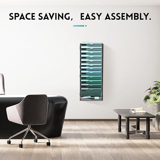 SUPEASY 13-Tier Wall File Organizer, Hanging Wall Files - Image 5