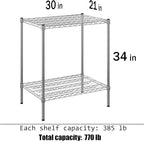 Regal Altair 21" Deep x 30" Wide x 34" Height Wire Shelving Kit | 2-Tier | NSF - Image 3