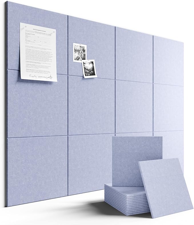 Fluxynara Large Felt Bulletin Board 48" x 36" Cork Board Alternative-12 Pack by FLUXYNARA