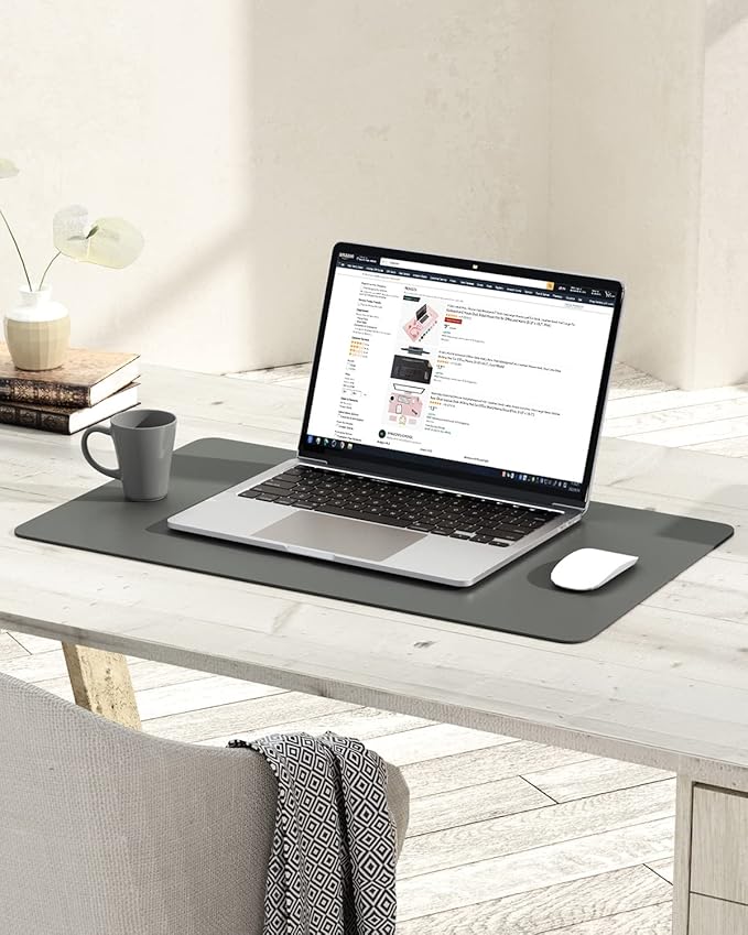 YSAGi Non-Slip Leather Desk Pad, Waterproof Laptop Computer Desk Keyboard Mat - Image 6