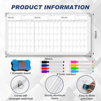 Lincia 36" x 18" Magnetic Horizontal 3 Month Dry Erase Calendar - Image 2