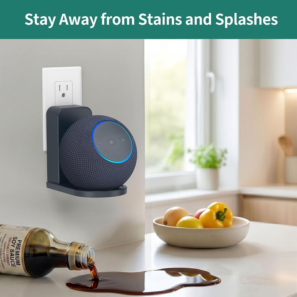 HomeMount Wall Mount for Dot Max & Nest Mini, Plug-in (Graphite, 2 Mounts)