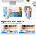 Ospelelf Ergonomic Mouse Pad and Keyboard Stand Wrist Rest Set, Memory Foam - Image 2