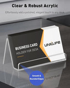 Uniclife 4 Pack Acrylic Business Card Holder - Image 3