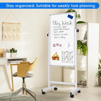 maxtek Rolling White Board, 48 x 24 Height Adjustable Whiteboard on Wheels - Image 7