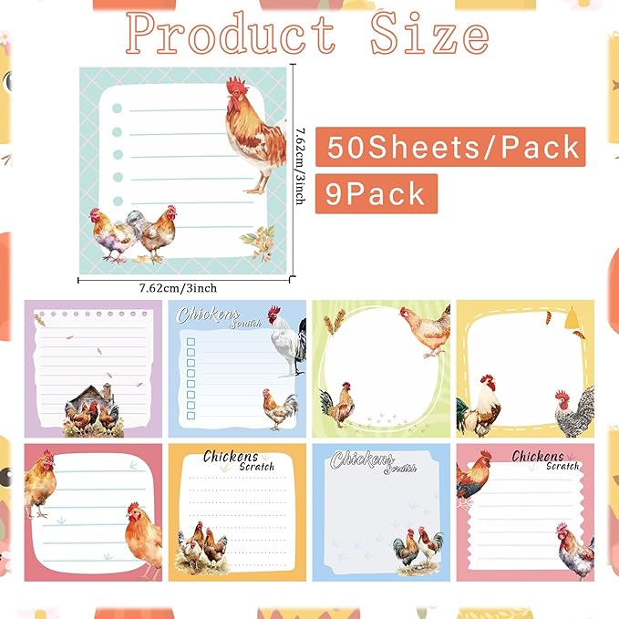 Lovarywow Chicken Sticky Notes Gifts - Image 2