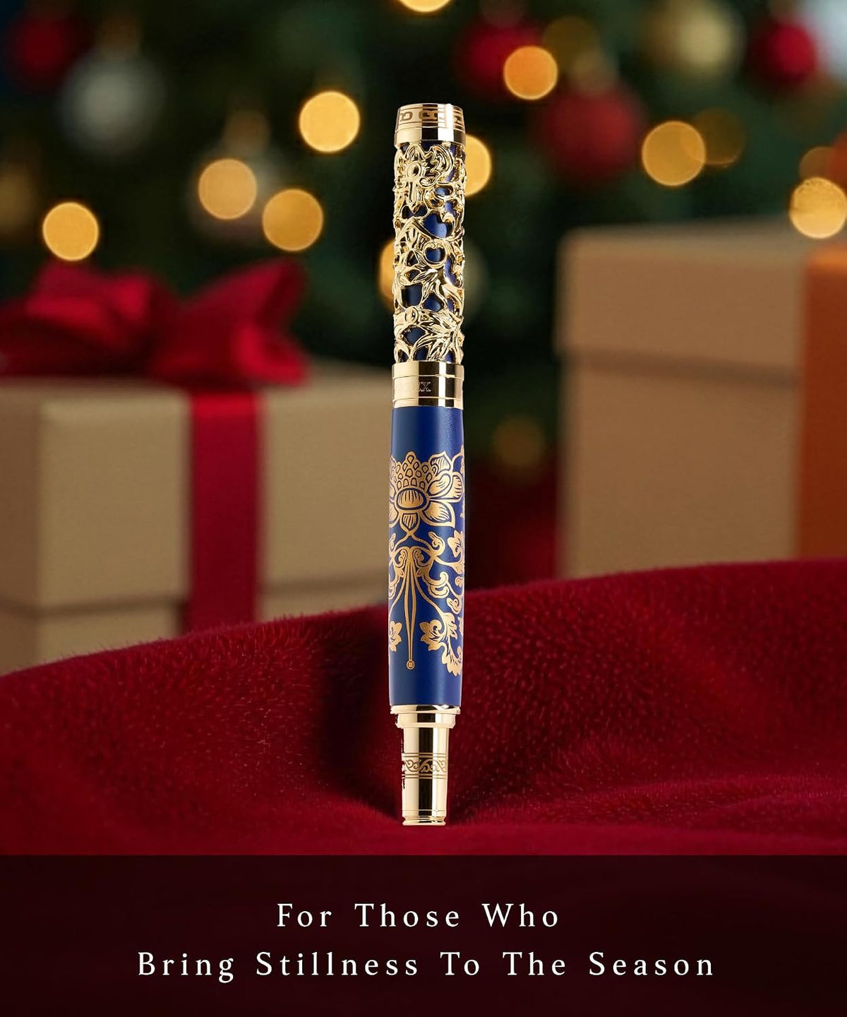 ARTEX x National Palace Museum Gold Lotus Rollerball Pen & Marble Stand Set